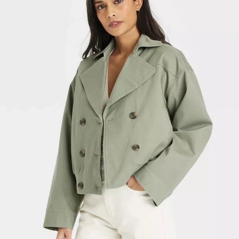 Universal Thread Olive Green Women's Trench Coat/NWT/XL